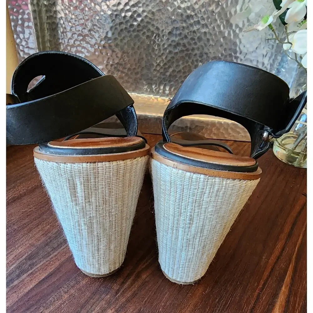 1State Black‎ Leather Platform Sandals